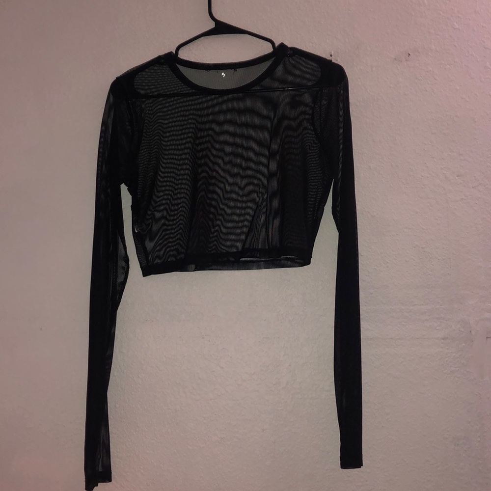 Sheer long sleeves top